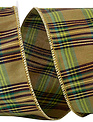 Grandisimo Fall Plaid Dupioni Wired Edge Ribbon