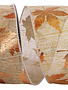 2.5" x 10 Yards Metallic Raised Natural Leaf Wired Edge Ribbon