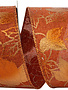 2.5" x 10 Yards Metallic Raised Leaf Rust Wired Edge Ribbon