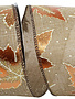 2.5" x 10 Yards Metallic Linen Leaf Wired Edge Ribbon