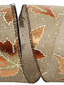 2.5" x 10 Yards Metallic Linen Leaf Wired Edge Ribbon