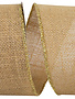 2.5" x 10 Yards Natural Burlap Sparkle Wired Edge Ribbon