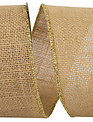 2.5" x 10 Yards Natural Burlap Sparkle Wired Edge Ribbon