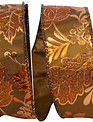 1.5" x 10 Yards Leaves & Acorn Metallic Wired Edge Ribbon
