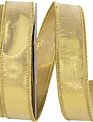 7/8" x 10 Yards 2 Sided Dupioni Gold Wired Edge Ribbon
