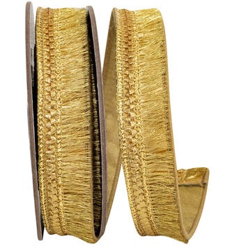 7/8" x 5 Yards Fringed Beaded Deluxe Wired Edge Ribbon