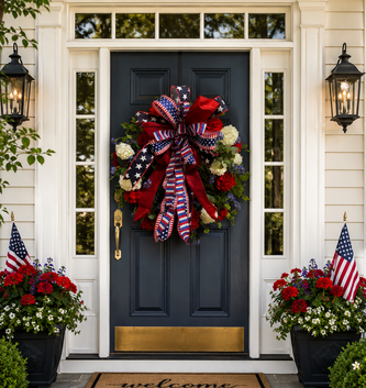 Custom Patriotic American Wreath