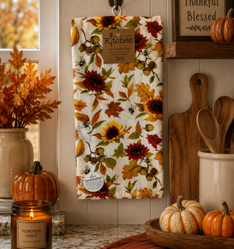 Harvest Sunflower Toss Kitchen Towel