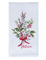 Embroidered Believe Holly Bouquet Towel