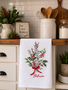 Embroidered Believe Holly Bouquet Towel