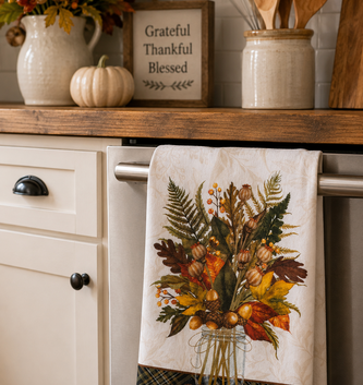 Mason Jar Fall Bouquet Towel