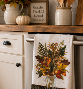 Mason Jar Fall Bouquet Towel