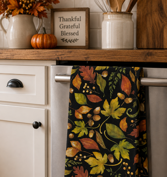 Leaves & Acorns Towel