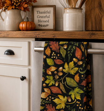 Leaves & Acorns Towel