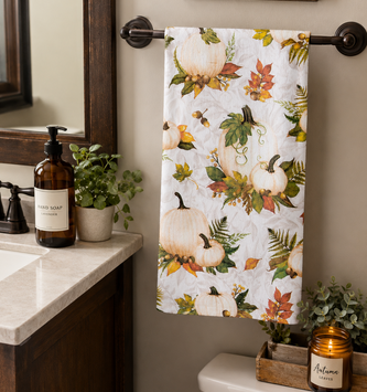 White Pumpkin Harvest Towel