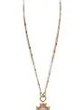 Multi Chain Necklace w/ Center Stone Cross