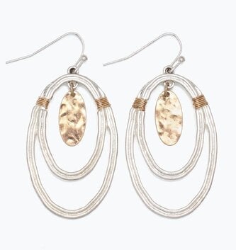 Two Tone Layered Drop Earrings