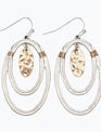 Two Tone Layered Drop Earrings