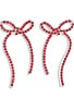 Red Crystal Bow Earrings