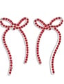 Red Crystal Bow Earrings