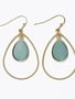 Textured Gold w/ Mint Drop Earrings