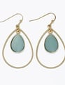 Textured Gold w/ Mint Drop Earrings