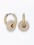 Gold Hoop w/ Pearl Ring Earrings