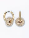 Gold Hoop w/ Pearl Ring Earrings