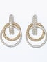 Two Tone Textured Ring Drop Earrings