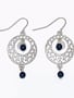 Silver Scrolls w/ Navy Dangle Earrings