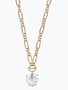 Clear Crystal Heart w/ Gold Chain Necklace