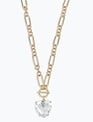 Clear Crystal Heart w/ Gold Chain Necklace