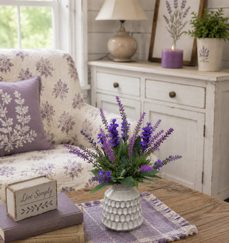 Custom Mixed Lavender in Artisan Vase