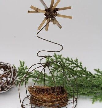 Baby Jesus in Wire Manger w/ Star