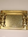 Golden Metal Tray w/ Bow Handles (2-Sizes)