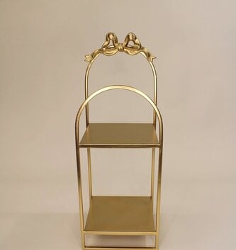 Golden Metal Bow 2-Tiered Shelf