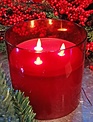 Battery Operated 3 Wick Red Candle (2-Sizes)