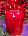 Battery Operated 3 Wick Red Candle (2-Sizes)