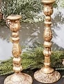 Set of 2 Golden Metal Taper Candle Sticks