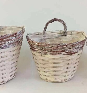 Whitewashed Wall Basket (3-Sizes)