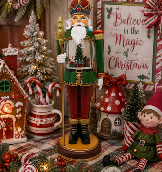 LED Musical Nutcracker w/ Rotating Tree
