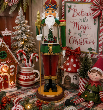 LED Musical Nutcracker w/ Rotating Tree