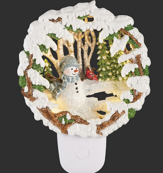 Snowman in Woods Night Light