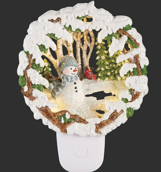 Snowman in Woods Night Light
