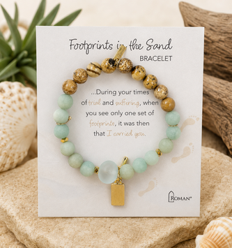Beaded Charm Footprint Bracelet