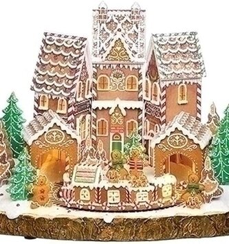 Lighted Musical Gingerbread Town