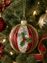 Holly Leaf Glass Ball Ornament