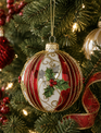 Holly Leaf Glass Ball Ornament