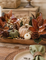 Fall Magnolia Leaf Bundle w/ Pinecone 17" Brown