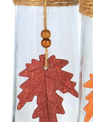 Clear Glass Vase with Fall Leaf